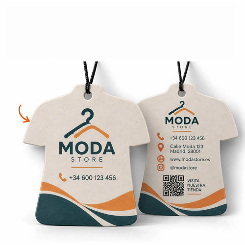 Ambientadores de coche personalizados con forma de camiseta, impresos a doble cara con su logotipo