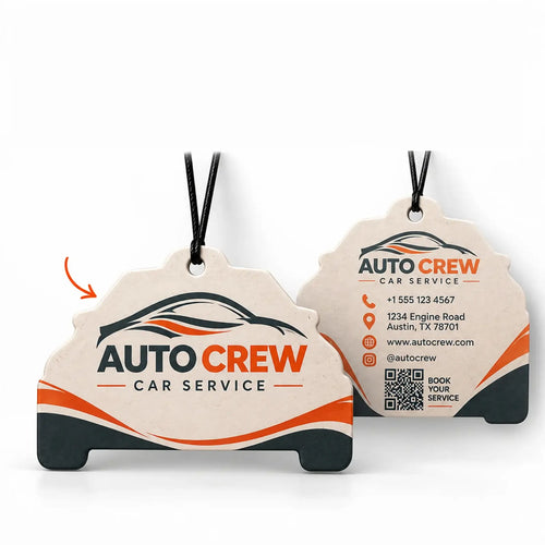 Ambientadores de coche personalizados con forma de coche, impresos a doble cara con su logotipo
