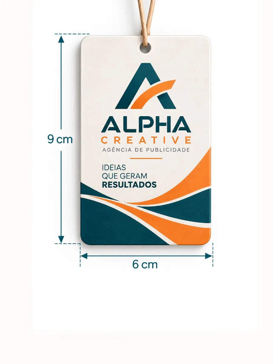 Ambientador personalizado con forma rectangular, 9 × 6 cm